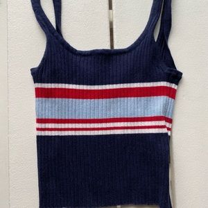 PacSun Red, White, & Blue crop tank top, Size Small